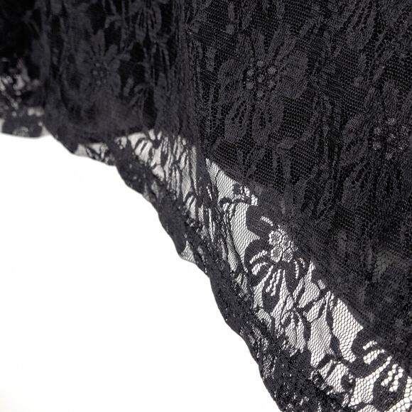 Silence + Noise Women’s Blouse Black Lace Dark Romantic Contrast Sleeves Size L - Picture 5 of 11